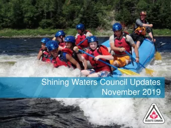 Shining Waters Council Updates  November 2019  Call to order, Minutes Approval, and  2  Action