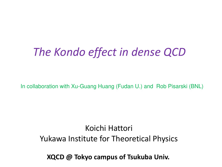 the kondo effect in dense qcd