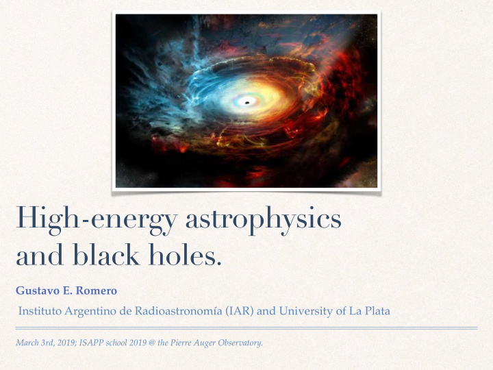 high energy astrophysics and black holes