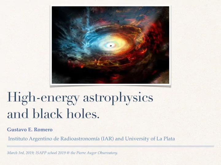 high energy astrophysics and black holes