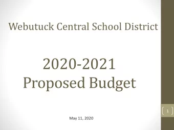 Proposed Budget  1  May 11, 2020  New Timeline for Budget Vote  Item  Target Date  Board of