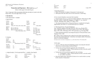 Truncation and Exponence  How small can you get ?  jollification  joll-o  Sabine Arndt-Lappe