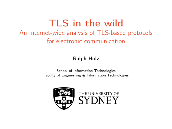 tls in the wild