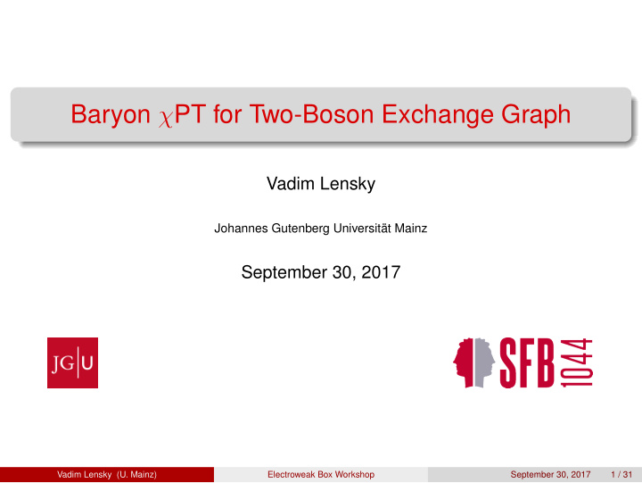 baryon pt for two boson exchange graph