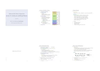 Lecture 14: Architecture and Design Patterns  L 6:  18.5., Mo  Requirements (iii) Software