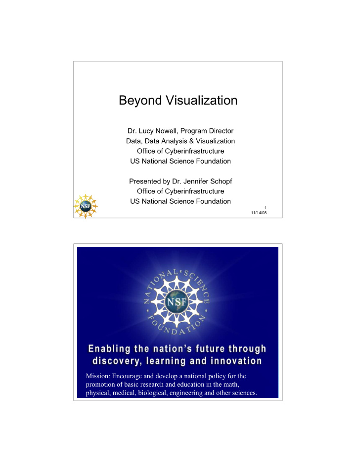 beyond visualization