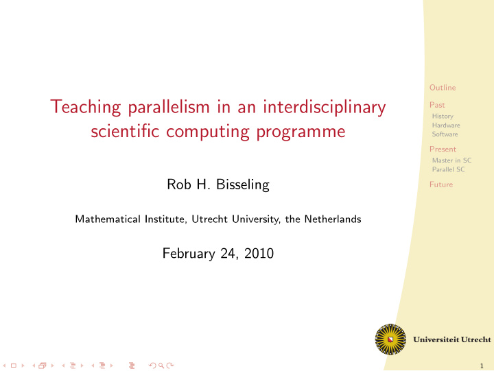 teaching parallelism in an interdisciplinary