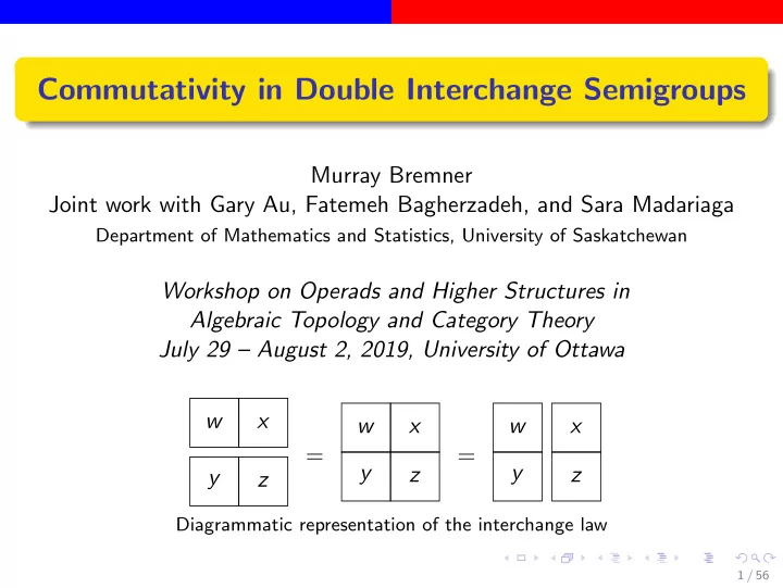 commutativity in double interchange semigroups
