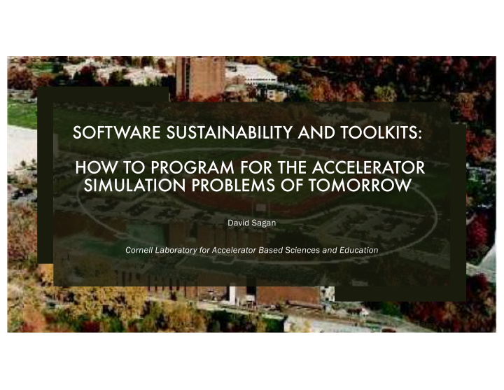 software sustainability and toolkits how to program for
