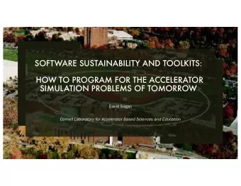 SOFTWARE SUSTAINABILITY AND TOOLKITS:  HOW TO PROGRAM FOR THE ACCELERATOR  SIMULATION PROBLEMS OF