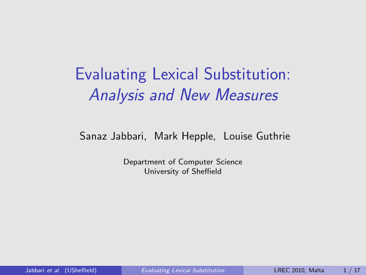 evaluating lexical substitution analysis and new measures