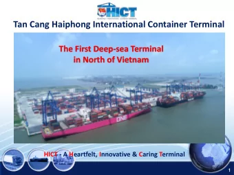 Tan Cang Haiphong International Container Terminal  The First Deep-sea Terminal  in North of