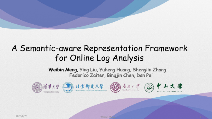 a semantic aware representation framework for online log