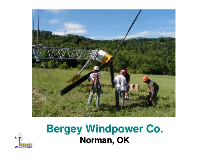 bergey windpower co bergey windpower co g y g y p p