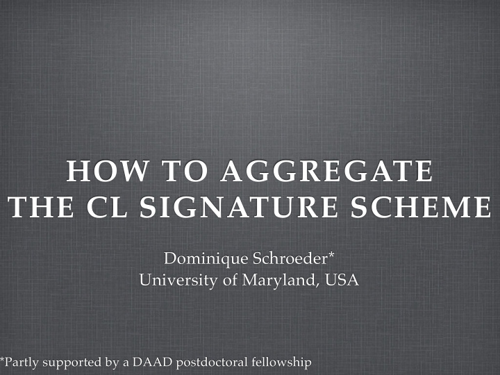 how to aggregate the cl signature scheme
