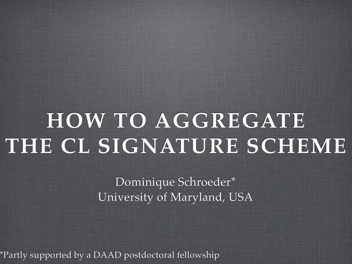 how to aggregate the cl signature scheme