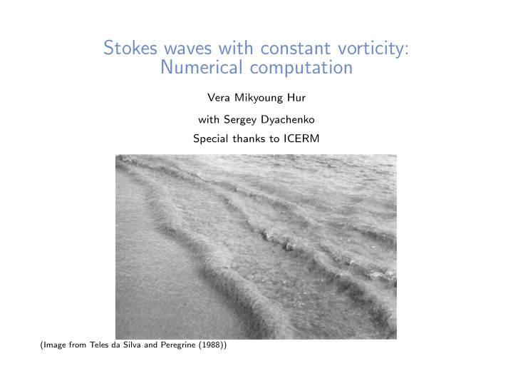 stokes waves with constant vorticity numerical computation