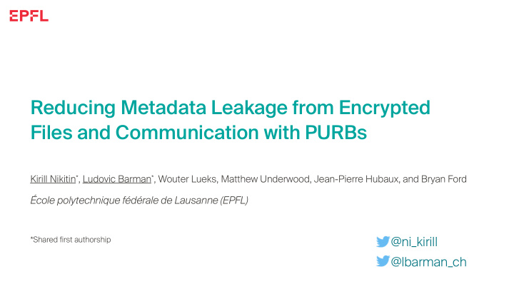 reducing metadata leakage from encrypted files and