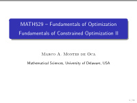 math529 fundamentals of optimization fundamentals of