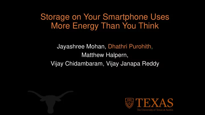 storage on your smartphone uses
