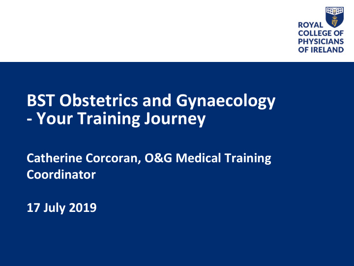 bst obstetrics and gynaecology your training journey