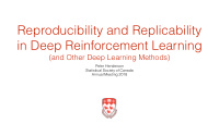 reproducibility and replicability in deep reinforcement