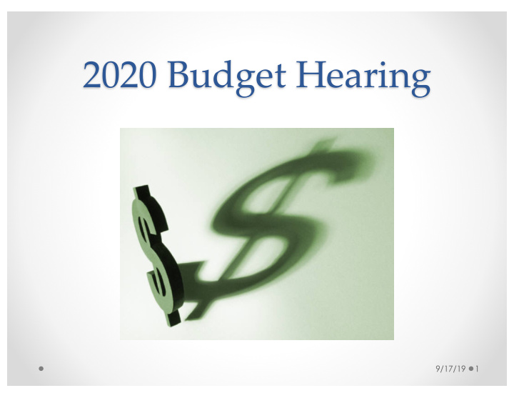 2020 budget hearing