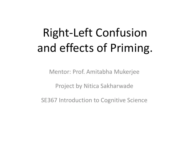 and effects of priming