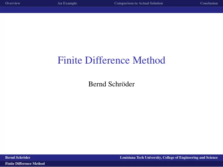 finite difference method