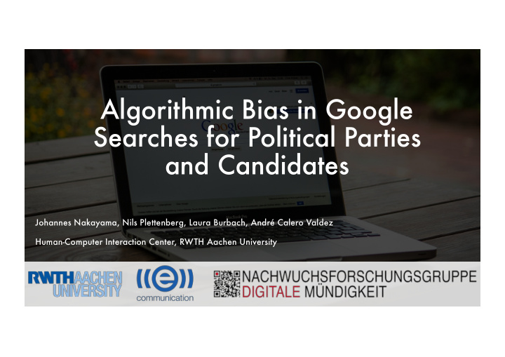 algorithmic bias in google searches for political parties
