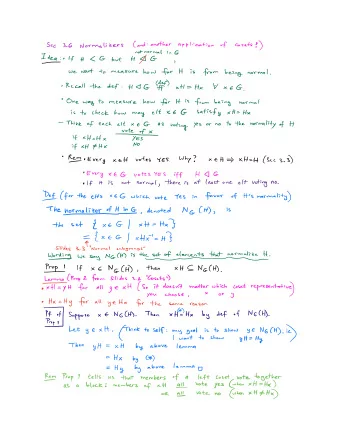 f Slides 3.3 Normal subgroups is the set of elements that normalize He wording we say Ngat E Ng H