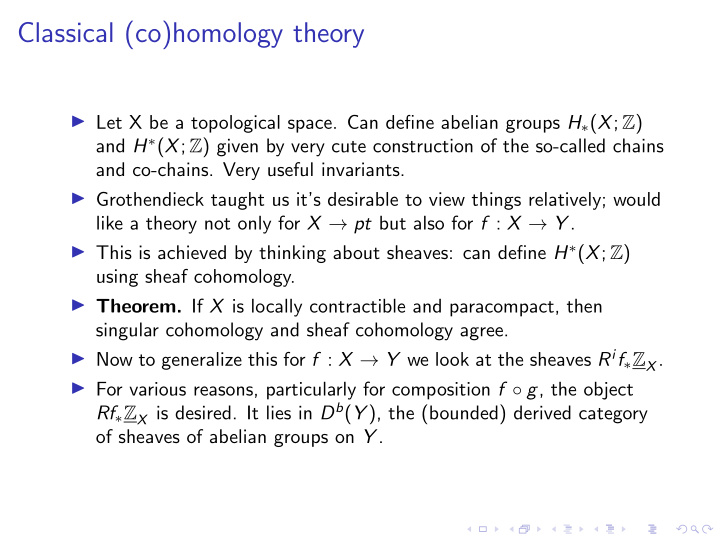 classical co homology theory