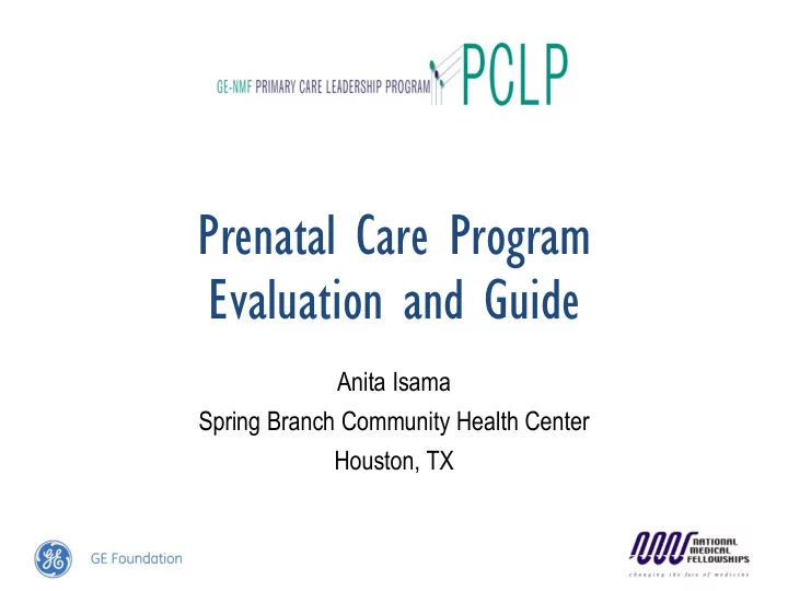 prenatal care program