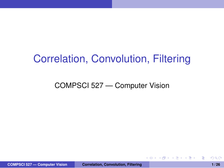 correlation convolution filtering