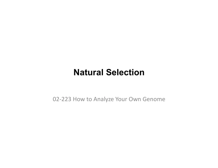 natural selection