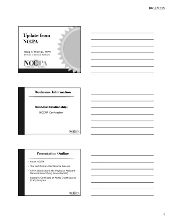 Greg P  . Thomas, MPH  Director of External