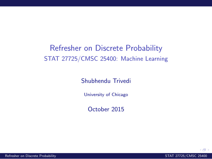 refresher on discrete probability