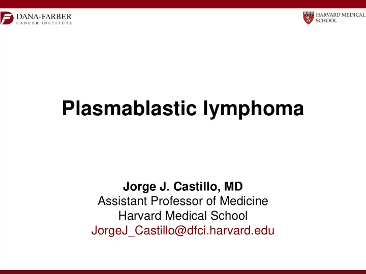 plasmablastic lymphoma