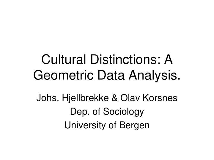geometric data analysis