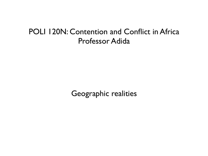 poli 120n contention and conflict in africa professor