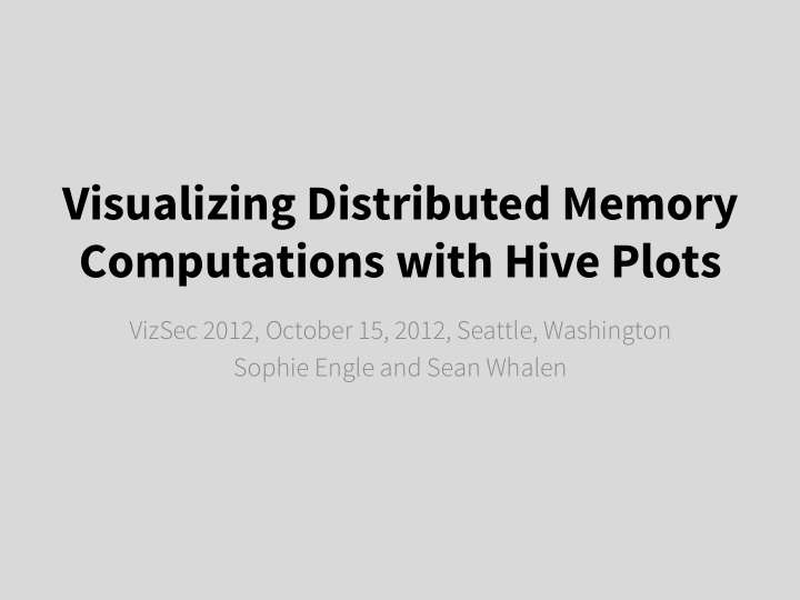 visualizing distributed memory computations with hive