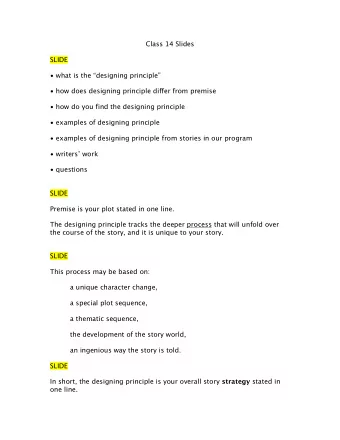 Class 14 Slides  SLIDE   what is the designing principle   how does designing principle