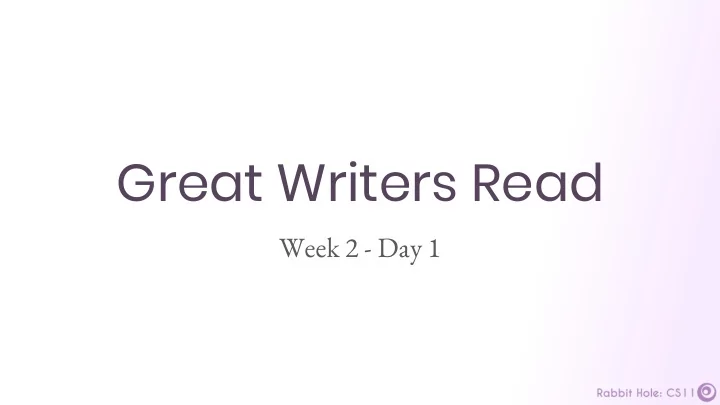 great writers read