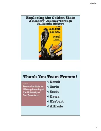 Thank You Team Fromm! v Derek v Carla v Scott v Dawa v Herbert v Alfredo  1  6/25/20  Thank You