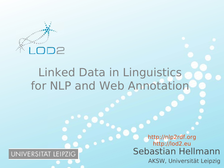 linked data in linguistics for nlp and web annotation