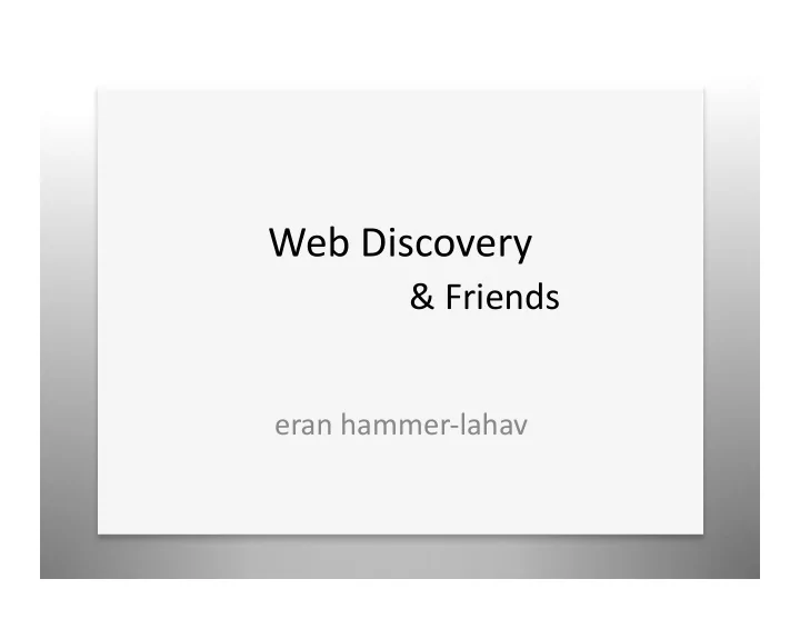 web discovery