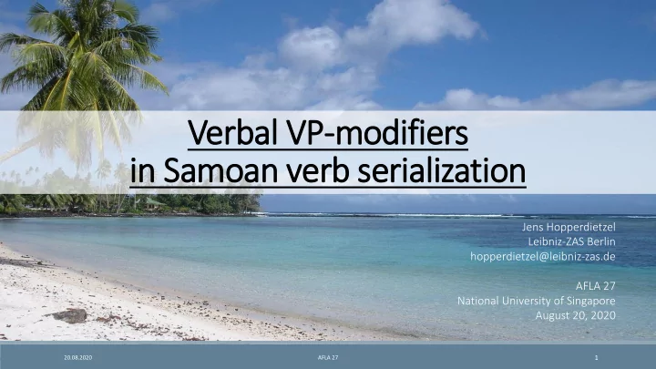 verbal vp modifiers
