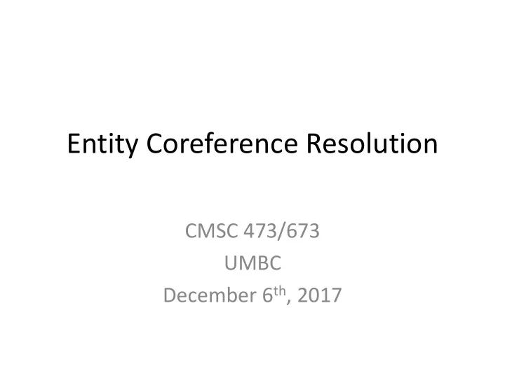 entity coreference resolution