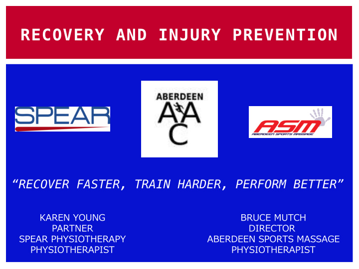 recovery and injury prevention