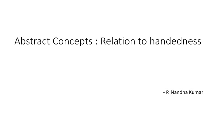 abstract concepts relation to handedness